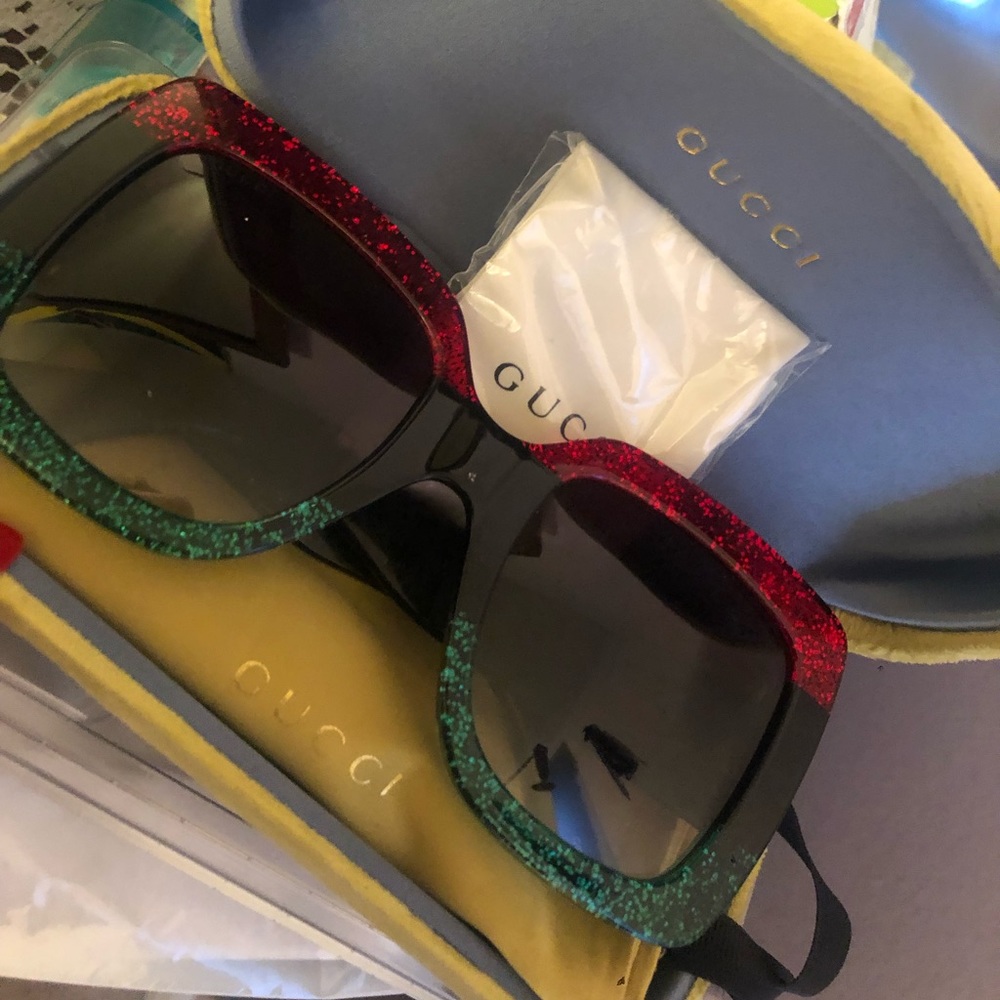 Gucci Glittered Gradient Oversized Square Sunglass - image 3